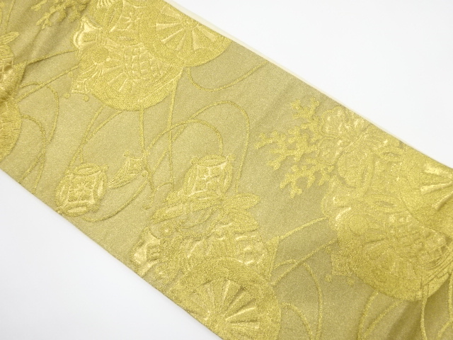 アンティーク　宝車模様織り出し袋帯（着用可）